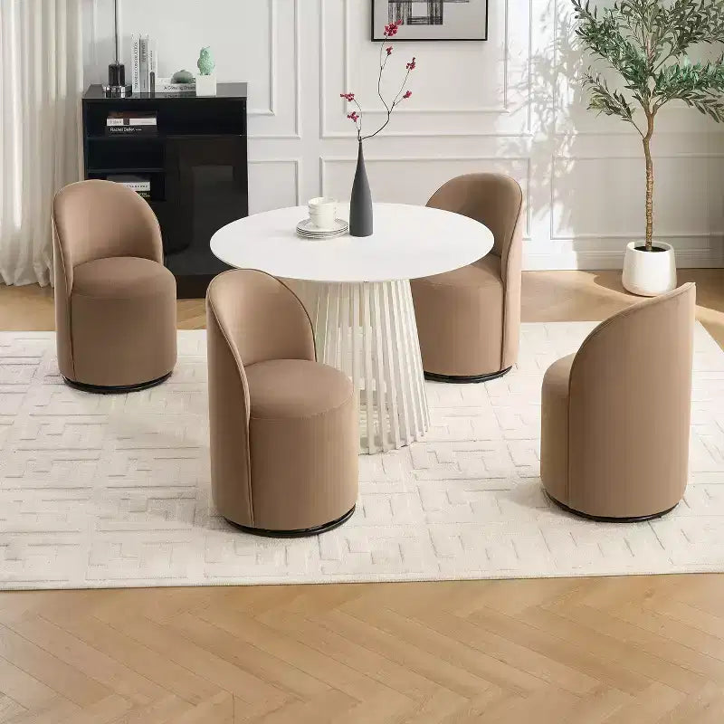 Fauteuil pivotant en velours sans accoudoirs avec dossier rond, chaise de salle à manger moderne, chaise d'appoint pour coiffeuse, chambre, salon, cuisine