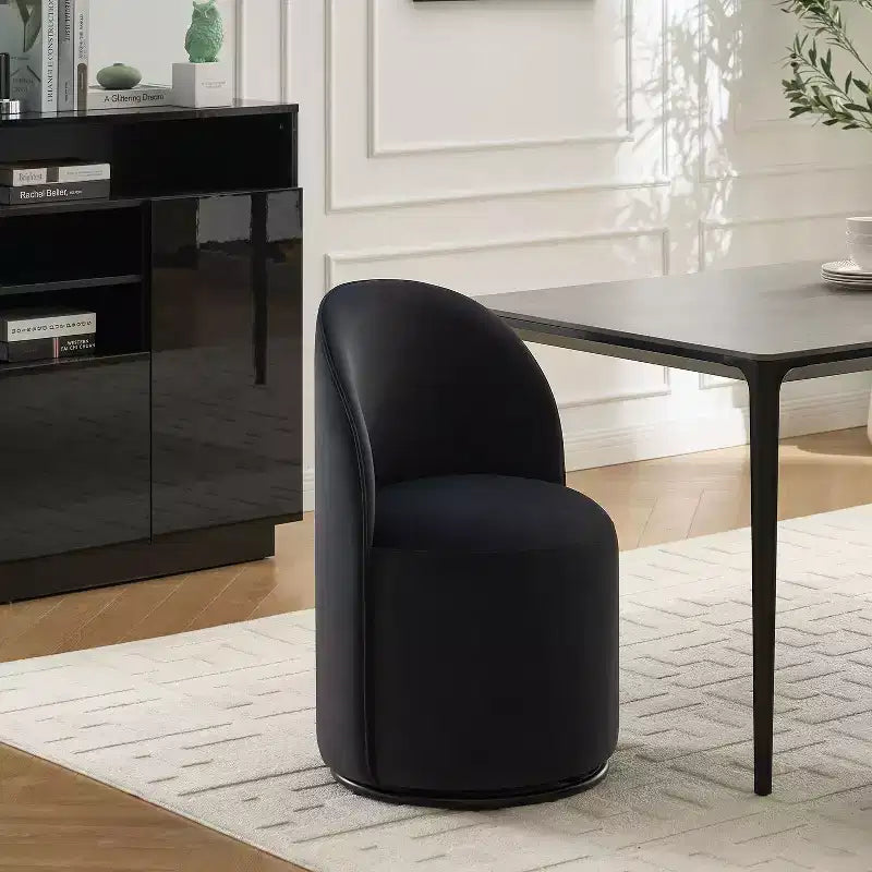 Fauteuil pivotant en velours sans accoudoirs avec dossier rond, chaise de salle à manger moderne, chaise d'appoint pour coiffeuse, chambre, salon, cuisine