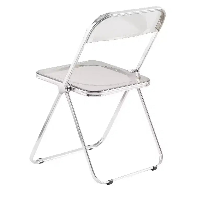 Chaise pliante transparente Ghost, siège en plastique acrylique avec cadre en acier chromé, chaise de salle à manger empilable pour le salon, le camping, la réception