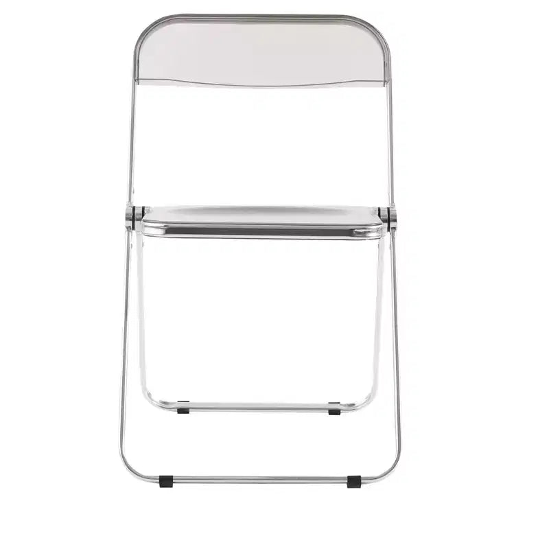 Chaise pliante transparente Ghost, siège en plastique acrylique avec cadre en acier chromé, chaise de salle à manger empilable pour le salon, le camping, la réception