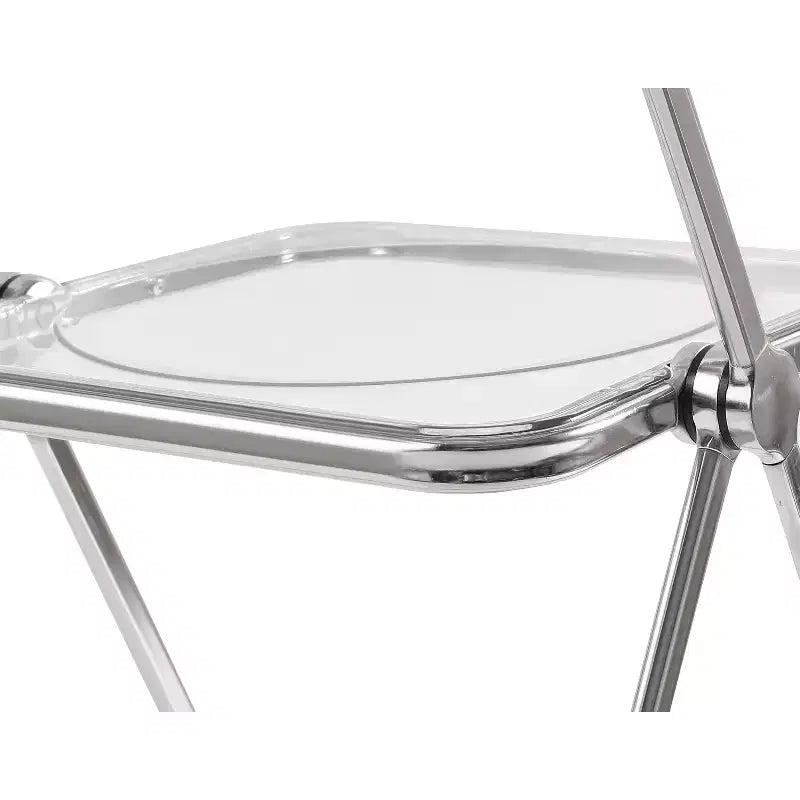 Chaise pliante transparente Ghost, siège en plastique acrylique avec cadre en acier chromé, chaise de salle à manger empilable pour le salon, le camping, la réception