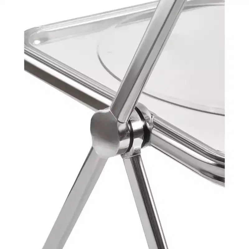 Chaise pliante transparente Ghost, siège en plastique acrylique avec cadre en acier chromé, chaise de salle à manger empilable pour le salon, le camping, la réception
