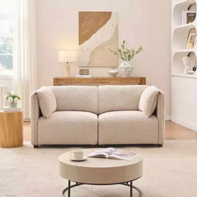 Christopher Knight Home Dominika 66'' Modern Boucle Upholstered 2-Seater Sectional Sofa