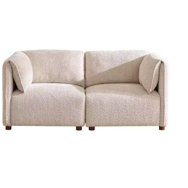 Canapé sectionnel moderne 2 places en tissu bouclé de 168 cm