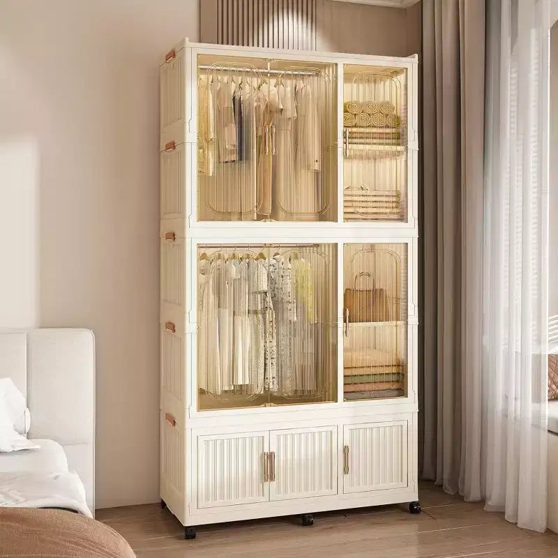 Armoire de rangement portable, Meuble de rangement, avec 9 portes magnétiques et 9 cubes