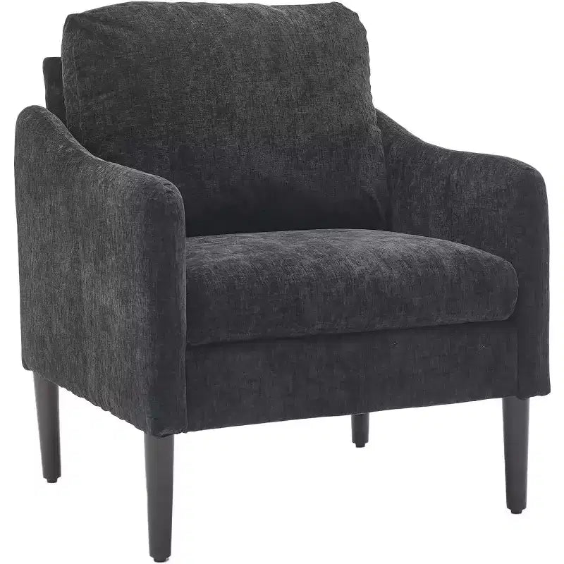 Fauteuil d'appoint moderne du milieu du siècle, fauteuil en tissu chenille avec accoudoirs incurvés, fauteuil de lecture rembourré, fauteuil canapé nuage pour salon, 4 couleurs