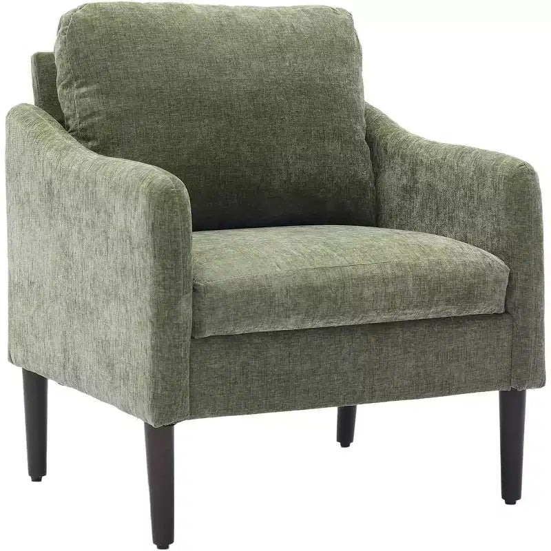 Fauteuil d'appoint moderne du milieu du siècle, fauteuil en tissu chenille avec accoudoirs incurvés, fauteuil de lecture rembourré, fauteuil canapé nuage pour salon, 4 couleurs