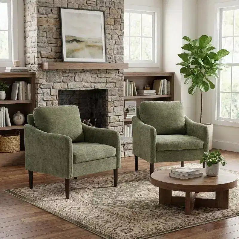 Fauteuil d'appoint moderne du milieu du siècle, fauteuil en tissu chenille avec accoudoirs incurvés, fauteuil de lecture rembourré, fauteuil canapé nuage pour salon, 4 couleurs