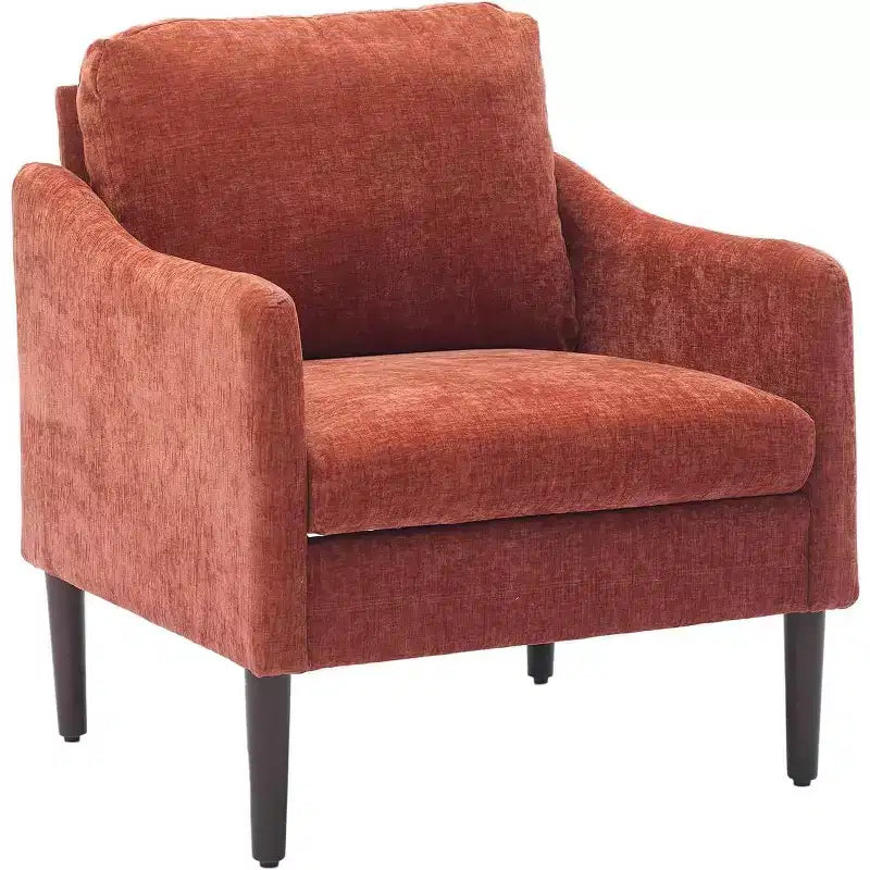 Fauteuil d'appoint moderne du milieu du siècle, fauteuil en tissu chenille avec accoudoirs incurvés, fauteuil de lecture rembourré, fauteuil canapé nuage pour salon, 4 couleurs