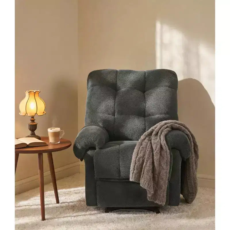 Fauteuil inclinable moderne rembourré en tissu surdimensionné