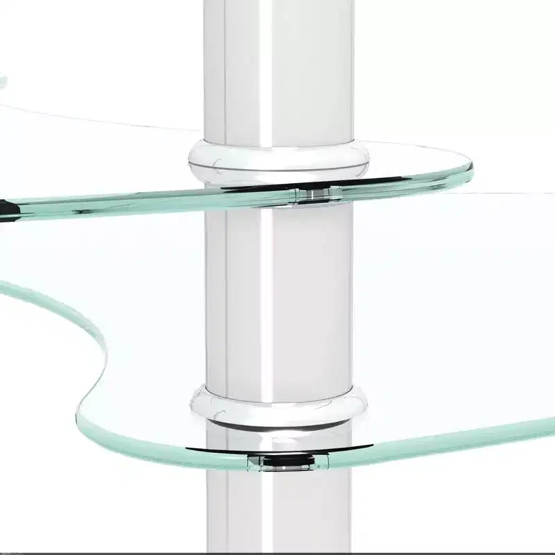 Table basse ovale transparente à 3 niveaux en verre, table moderne en verre trempé avec pieds en acier inoxydable pour salon ou bureau