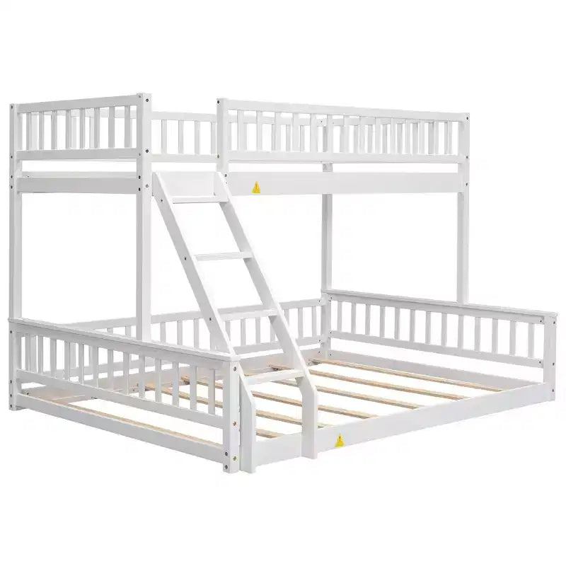 Lit en bois Twin XL avec garde-corps, échelle, assemblage facile