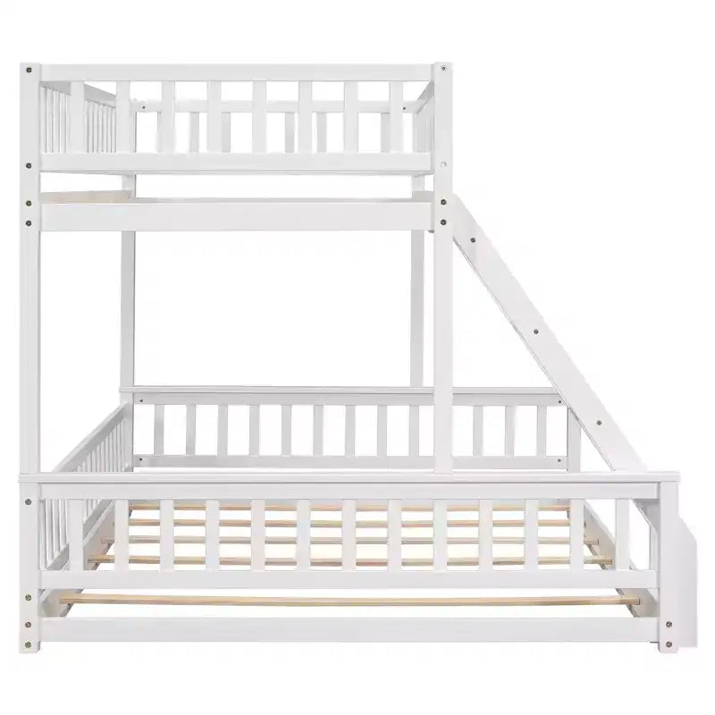 Lit en bois Twin XL avec garde-corps, échelle, assemblage facile