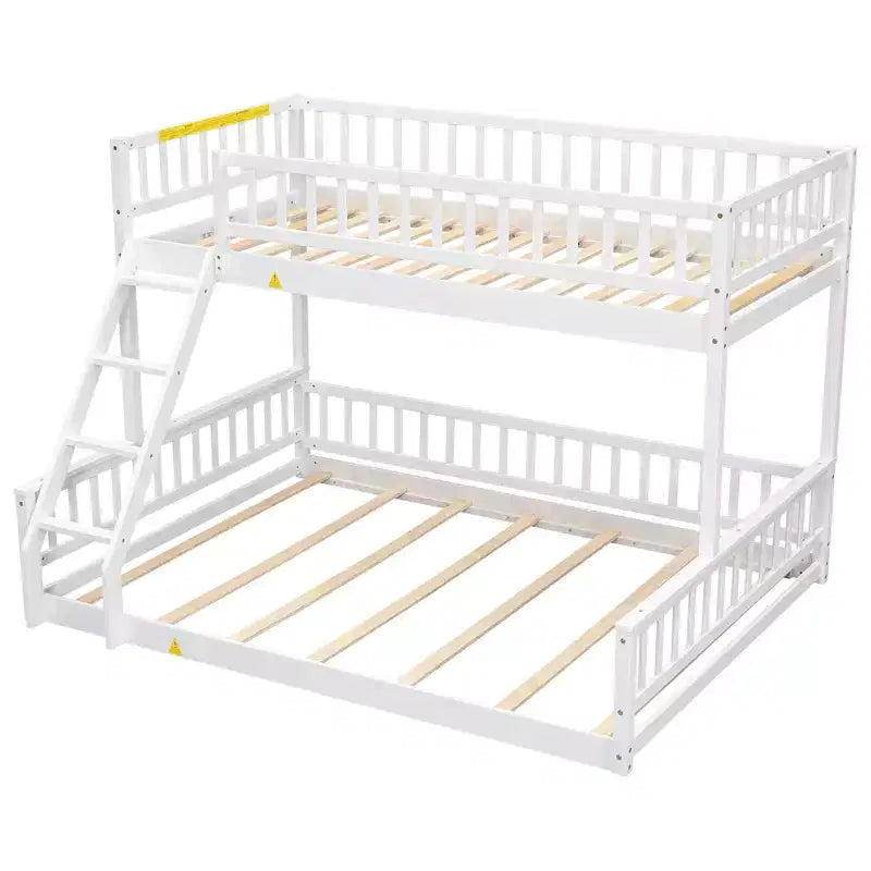 Lit en bois Twin XL avec garde-corps, échelle, assemblage facile