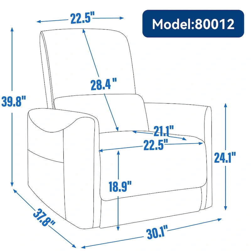Leatheraire Swivel and Rocker Power Recliner Chair, Heavy Duty Motion Mechanism with USB and Type-C Ports