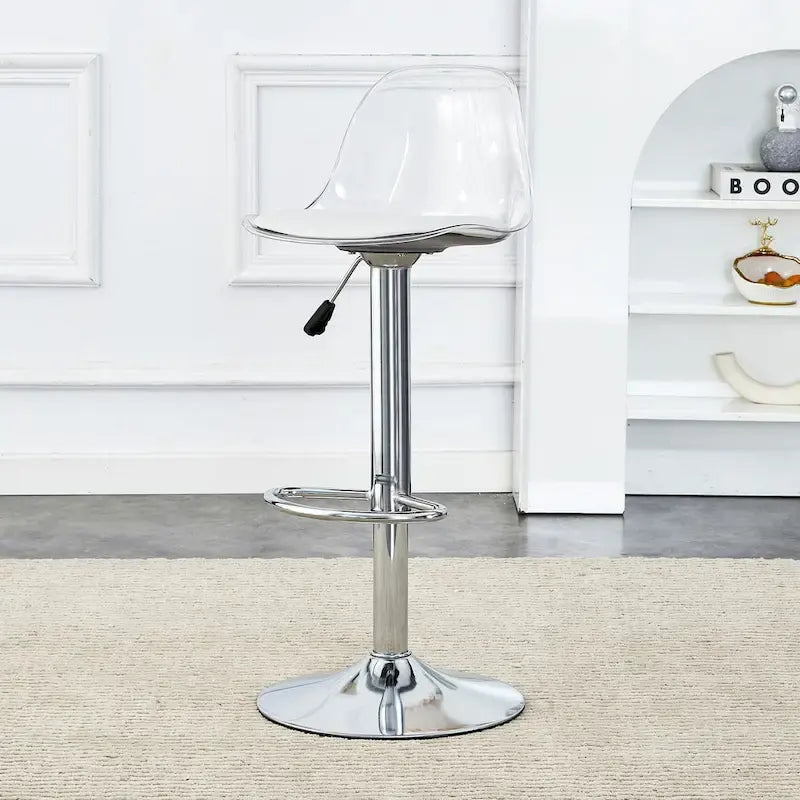 Swivel Bar Stools Set of 2, Counter Height Barstools with Backrest, Dining Room Chairs with Footrest and PU Seats