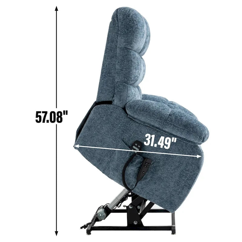 Dual Motor Power Lift Recliner Chair with Massage and Heat for Elderly People, Large Lazy Single Boy Recliners with Power-Remote
