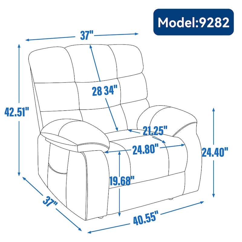 Dual Motor Power Lift Recliner Chair with Massage and Heat for Elderly People, Large Lazy Single Boy Recliners with Power-Remote