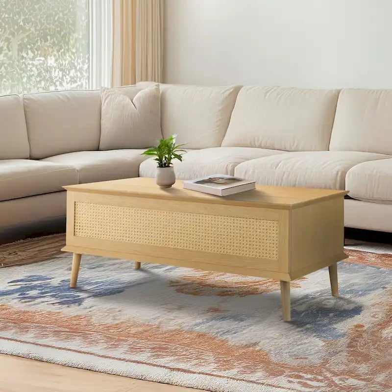 Chelsea Square Teagan Rattan Lift-Top Coffee Table with Storage - 42 x 17