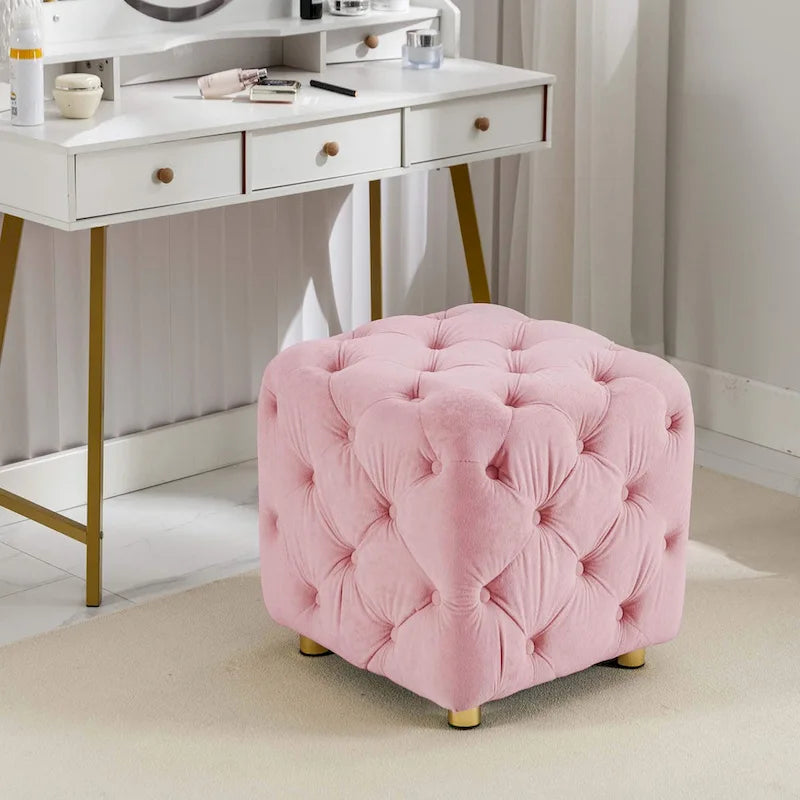 Soft Foot Stool,Dressing Makeup Chair,Upholstered Ottoman