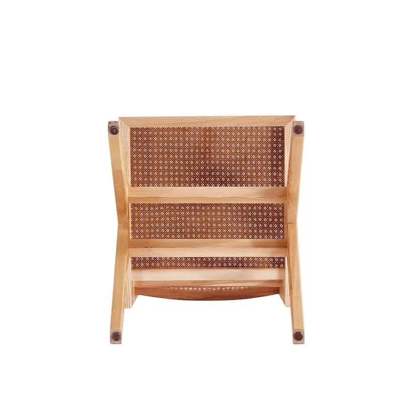 Manhattan Comfort Hamlet Dining Chair in Black and Natural Cane - Set of 2