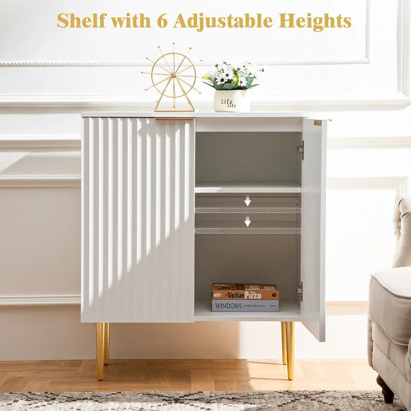 SICOTAS Sideboard Buffet Storage Cabinet with Adjustable Shelves - N/A