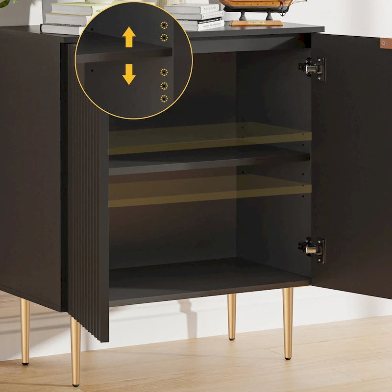 SICOTAS Sideboard Buffet Storage Cabinet with Adjustable Shelves - N/A