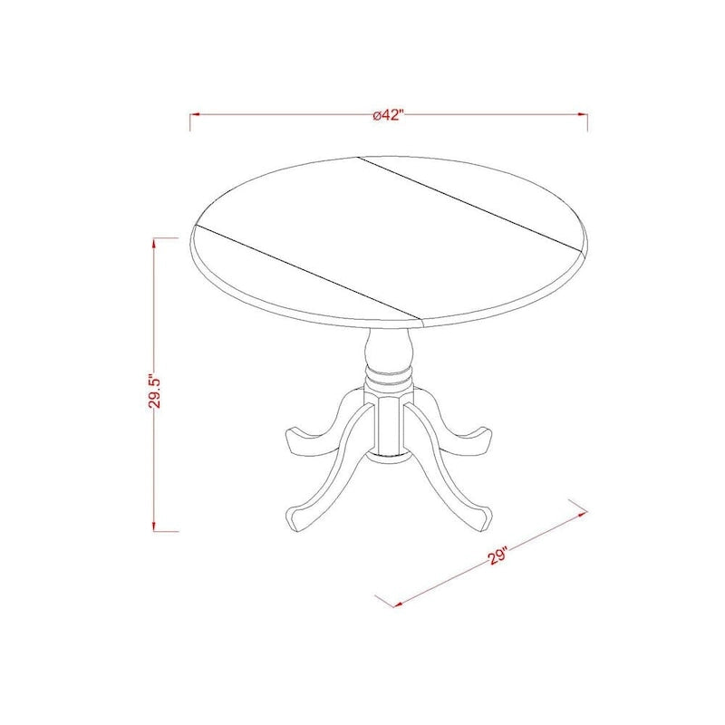 East West Furniture Dinette Set Contains a Round Dining Table with Dropleaf and Dining Room Chairs, (Pieces & Seat Options)
