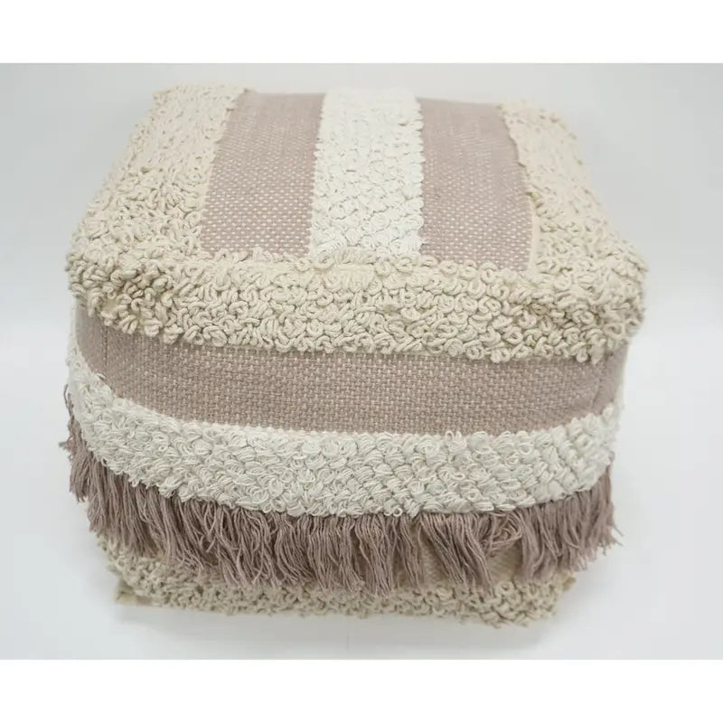 Home&Manor Wool Cotton Marko Pouf