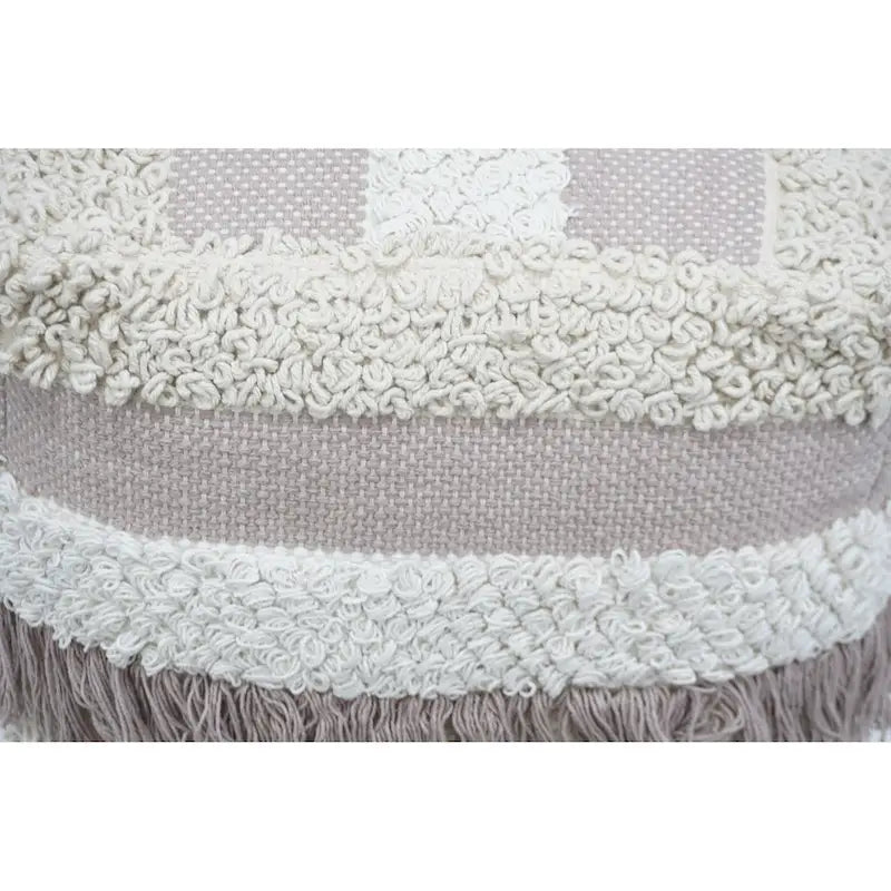 Home&Manor Wool Cotton Marko Pouf