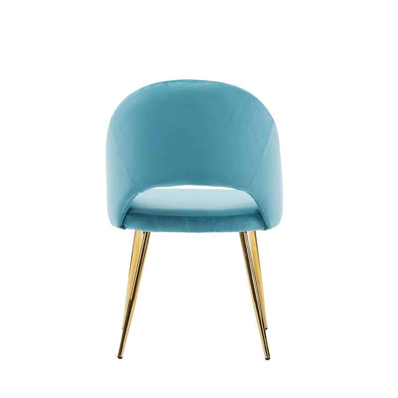 Porthos Home Batia Velvet Dining Chairs w/ Goldtone Metal Legs (Set of 2)
