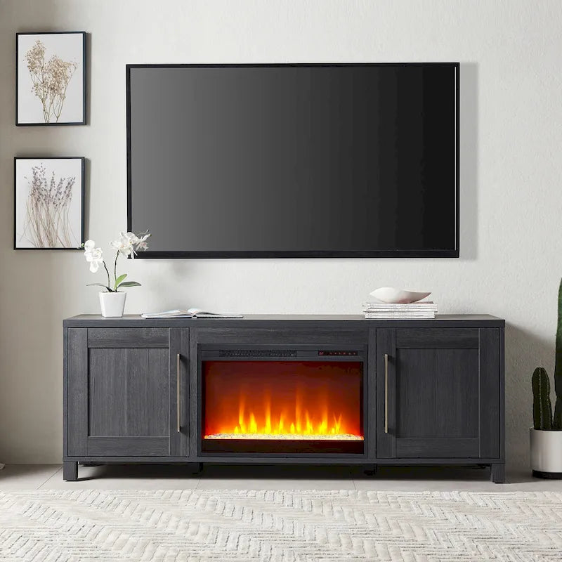 Chabot TV Stand with Crystal Fireplace