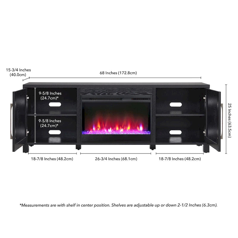 Chabot TV Stand with Crystal Fireplace