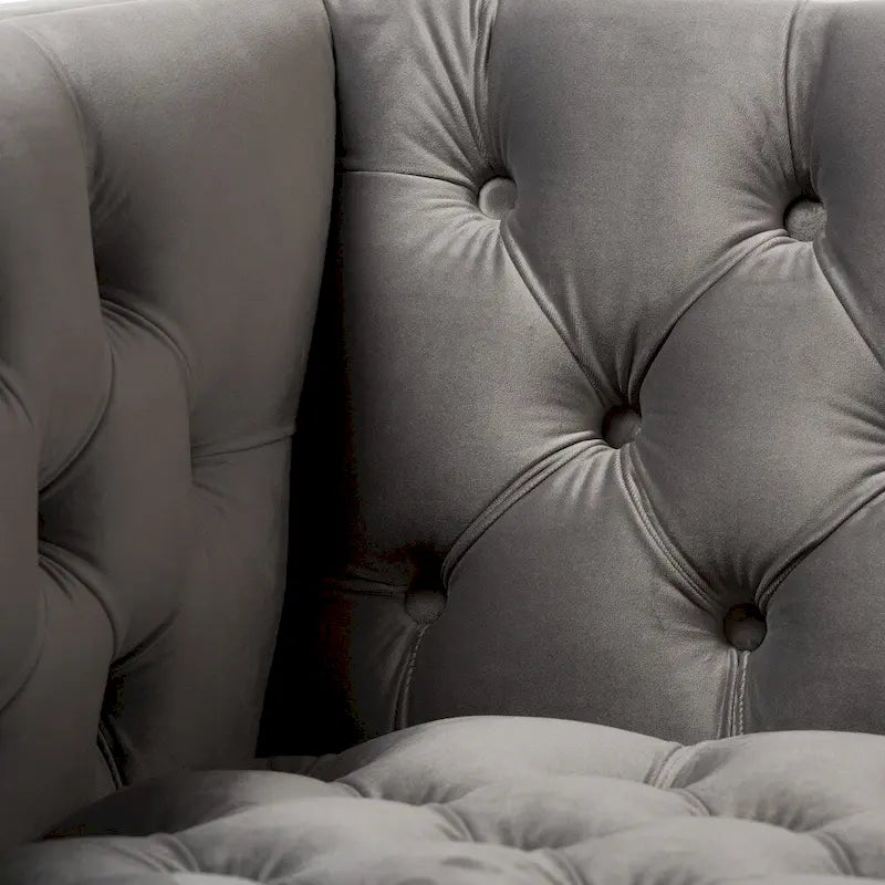 Glam Velvet and Gold Finished Lounge Chair