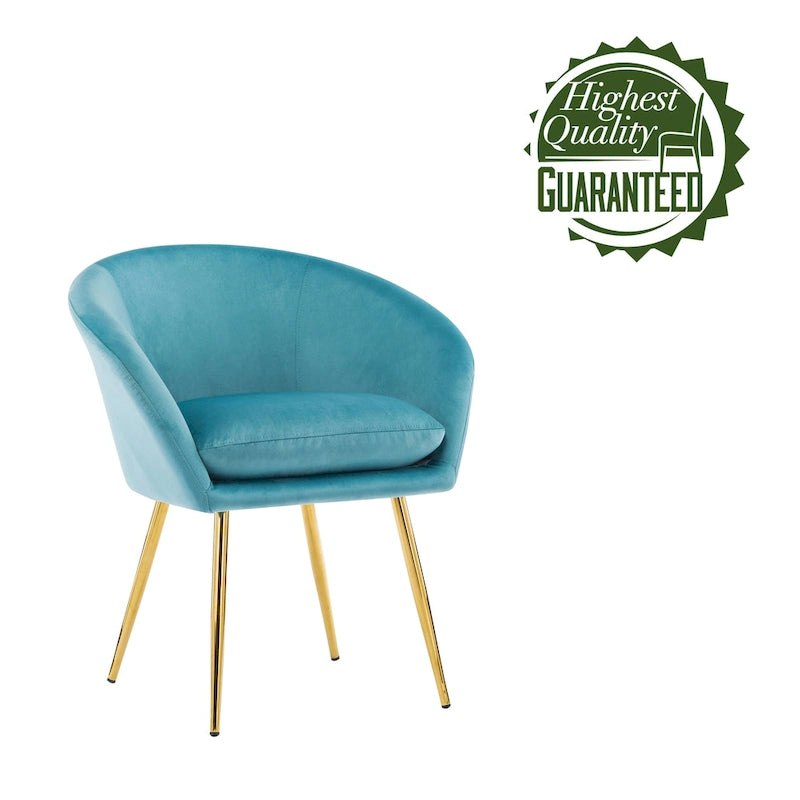 Porthos Home Lakia Dining Chairs, Velvet Upholstery, Gold Metal Legs
