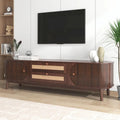 Modern Farmhouse Media Console with Solid Wood Legs