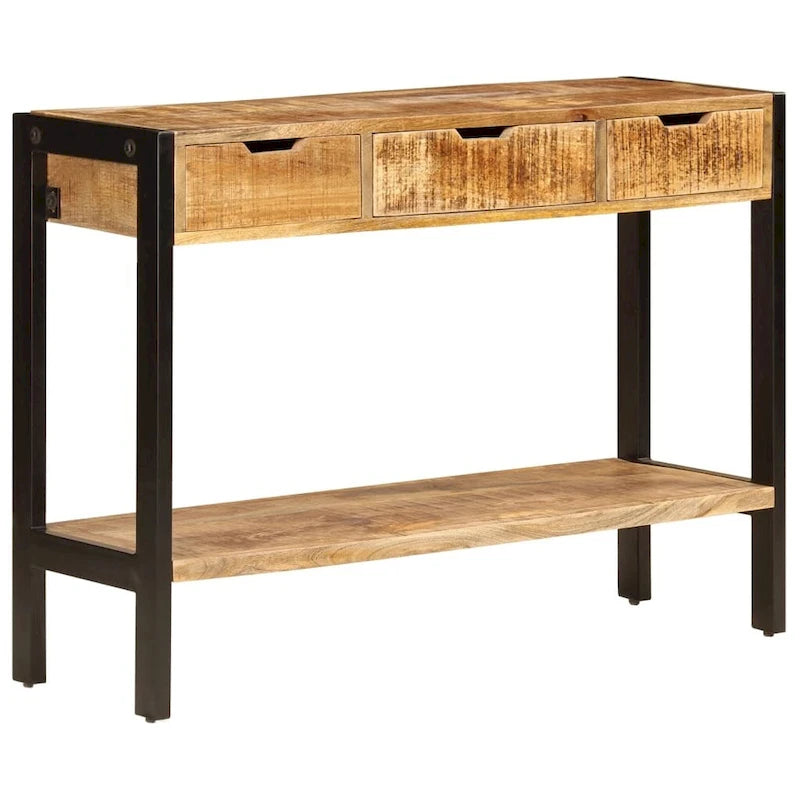 vidaXL Sideboard with 3 Drawers 43.3x13.8x29.5 Solid Mango Wood