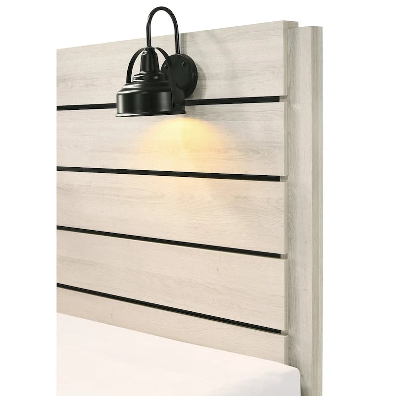 Edyth 4 Piece White LED Panel Bedroom Set