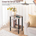 Side Table End Table with Charging Station