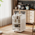 4 Tier Kitchen Island Cart with Spice Rack & Locking Casters,Simple Design Mobile Kitchen Storage Islands