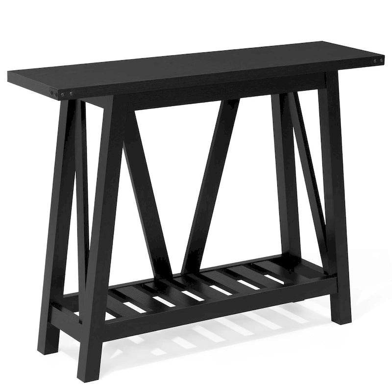 Crestlive Console Table, Entryway Table, Sofa Table with 2-Tier Storage