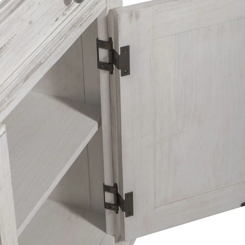 River Place Riverstone White & Tobacco Accent Cabinet