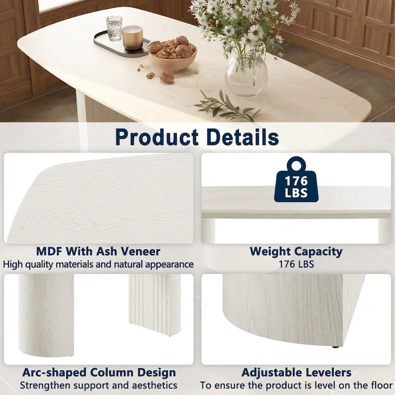Clihome Wood Large Accent Dining Table