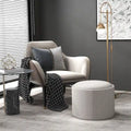 Round Storage Ottoman Coffee Table with Flip Top Tray