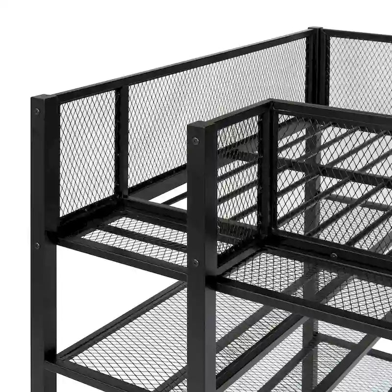 Twin Loft Bed with Four Shelves