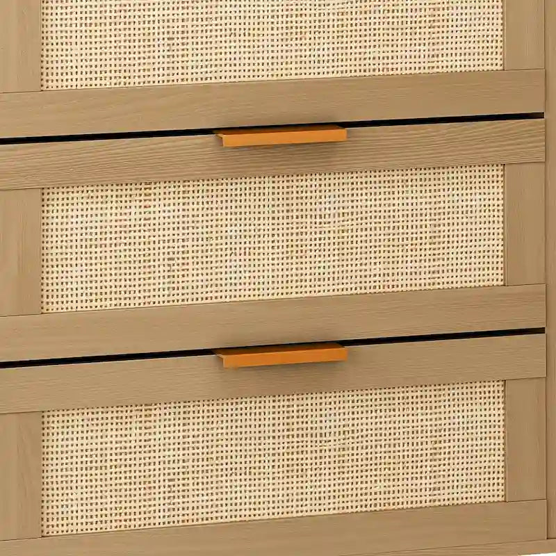 Accent Storage Cabinet 6-drawers Rattan dresser Rattan Drawer