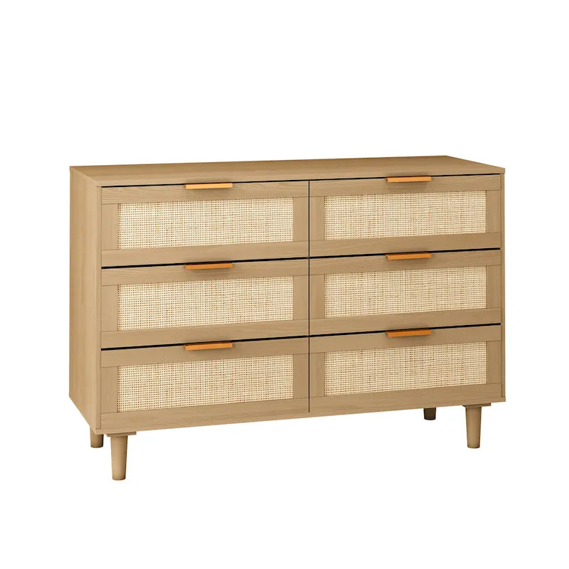 Accent Storage Cabinet 6-drawers Rattan dresser Rattan Drawer