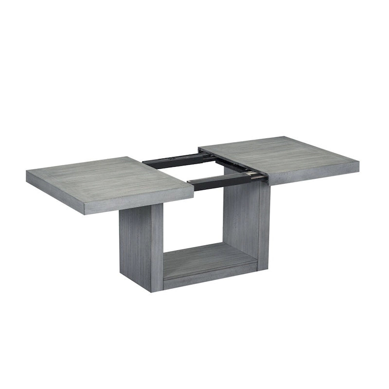 Contemporary 6-Piece 78inch Extendable Pedestal Dining Table Set