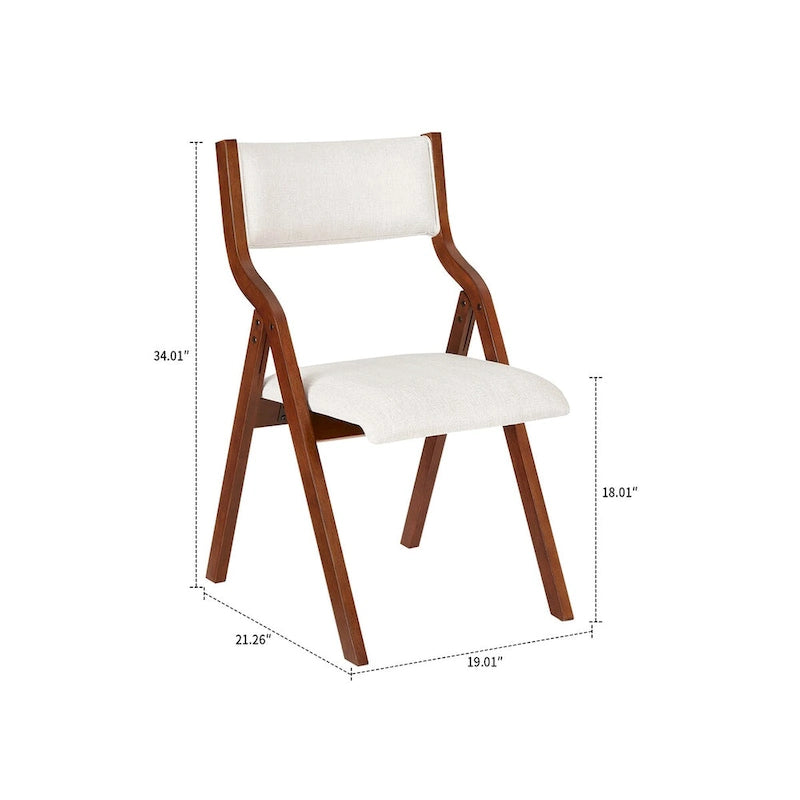 Vintage Fabric Upholstered Foldable Chairs, Set of 2