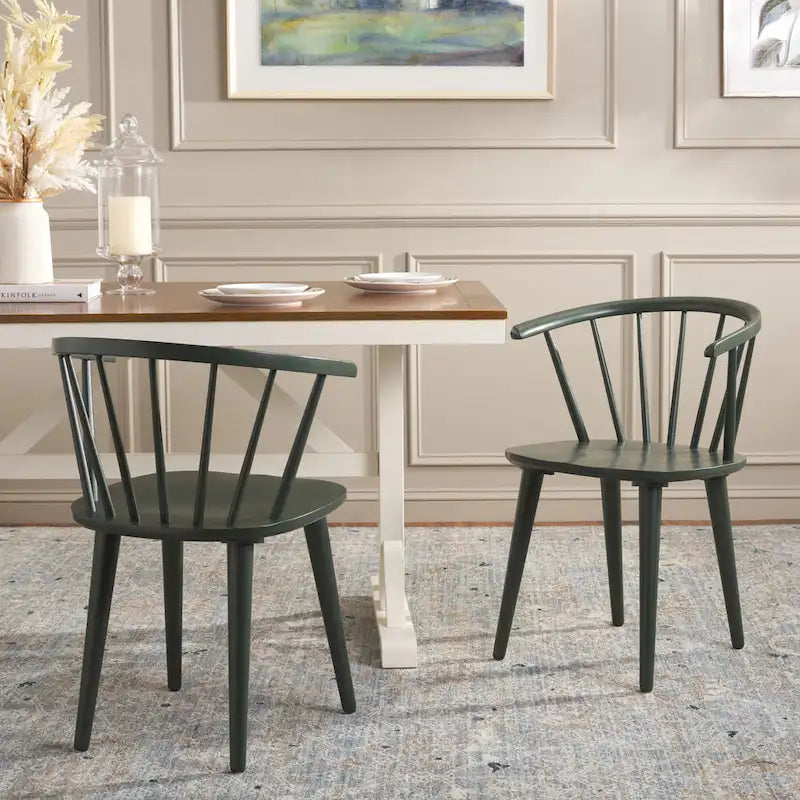SAFAVIEH Home Blanchard 18-inch Curved Spindle Side Chair [SET of 2] - 21W x 21D x 30H